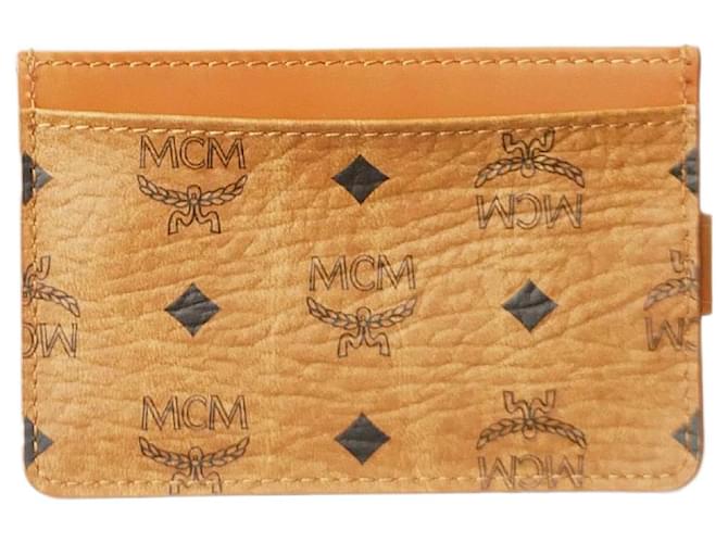 MCM Portacarte Monogram marrone chiaro Pelle  ref.1251676