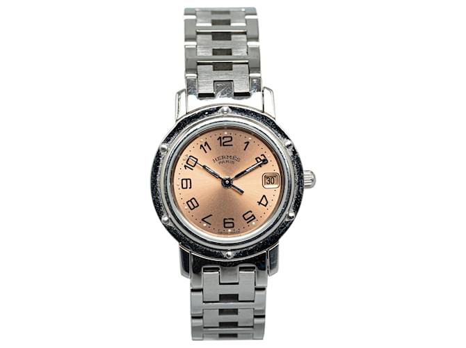 Hermès Hermes Silver Quartz Stainless Steel Clipper Watch Silvery Metal  ref.1251692