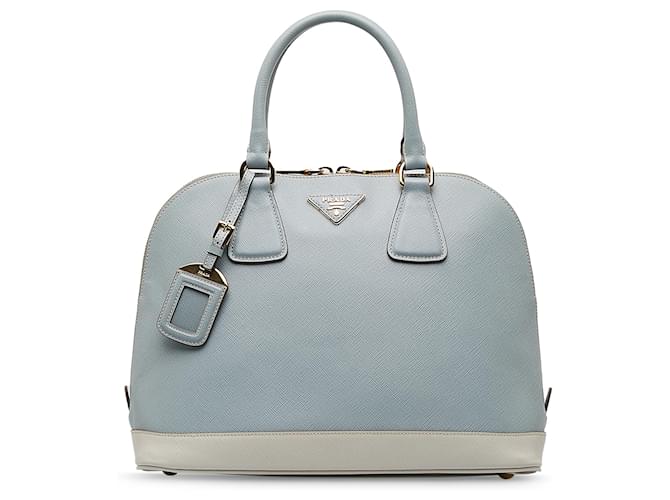 Prada Blue Saffiano Handbag Light blue Leather ref.1251702 Joli Closet