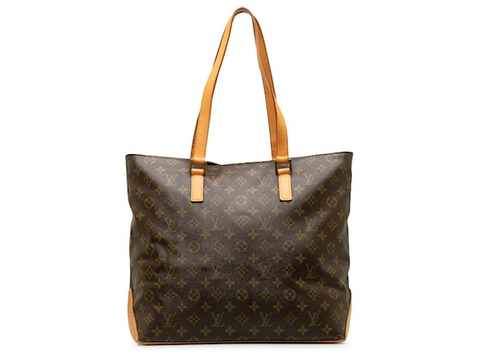 Louis Vuitton Brown Monogram Cabas Mezzo Leather Cloth  ref.1251723
