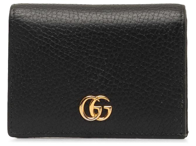 Gucci Black GG Marmont Leather Card Holder Pony-style calfskin  ref.1251739