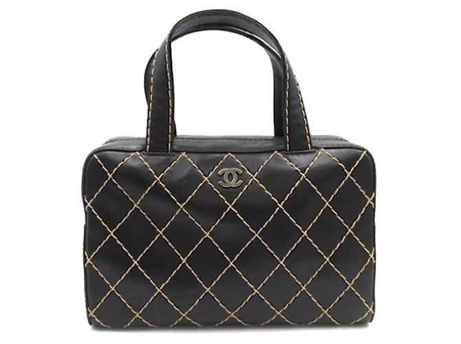 Chanel Quilted Wild Stitch Boston Bag Leather  ref.1251847