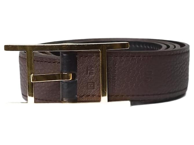 Hermès Brown H buckle belt Leather  ref.1251852