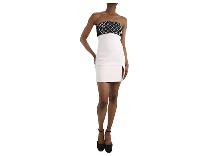 Autre Marque White strapless beaded mini dress - size UK 6 Acetate  ref.1251855