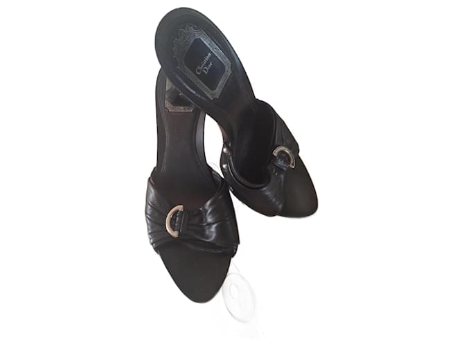 Christian Dior Sandals Black Deerskin  ref.1251883