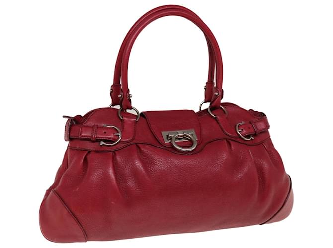 Salvatore Ferragamo Gancini Hand Bag Leather Red Auth 66232  ref.1251950