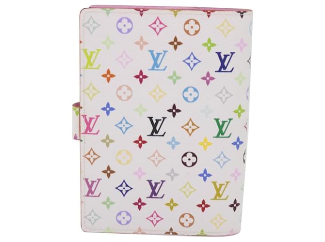 LOUIS VUITTON Multicolor Agenda PM Tagesplaner Cover Weiß R.21074 LV Auth-Folge3309  ref.1251965