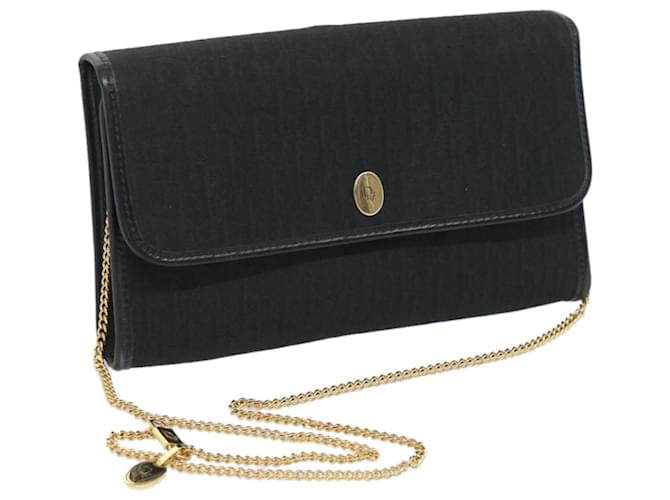 Christian Dior Trotter Canvas Chain Shoulder Bag Black Auth ep3240 Cloth  ref.1252014