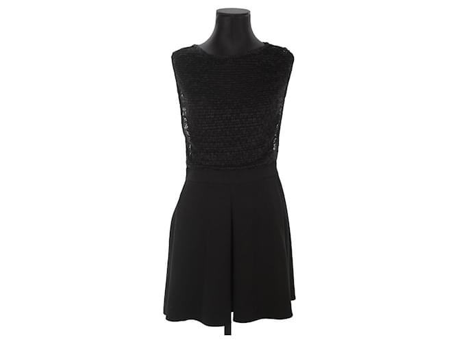 Maje Dress with lace Black  ref.1252033