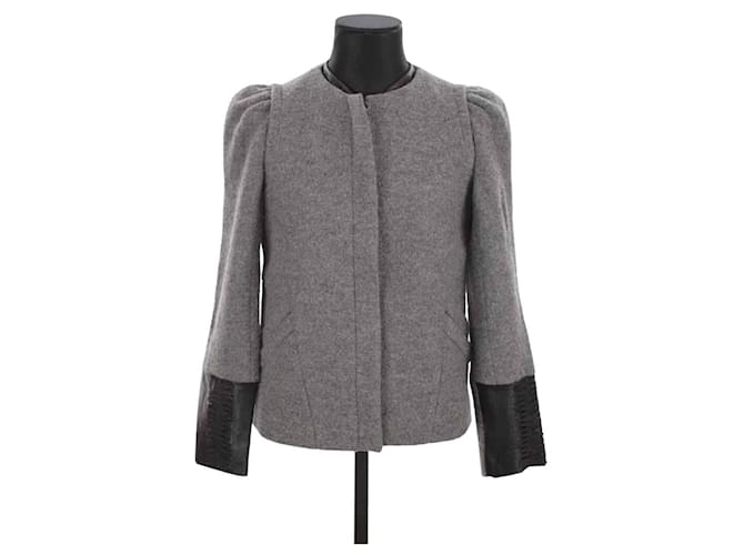 Maje Wool jacket Grey  ref.1252049