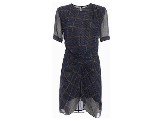 ISABEL MARANT ETOILE Silk chiffon dress size 36 in very good condition Navy blue  ref.1252088