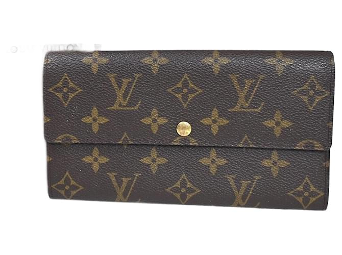 Louis Vuitton Porte Monnaie Credit Brown Cloth  ref.1252126