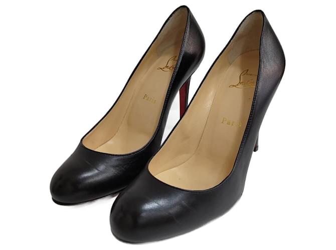 Christian Louboutin Saltos Preto Couro  ref.1252193