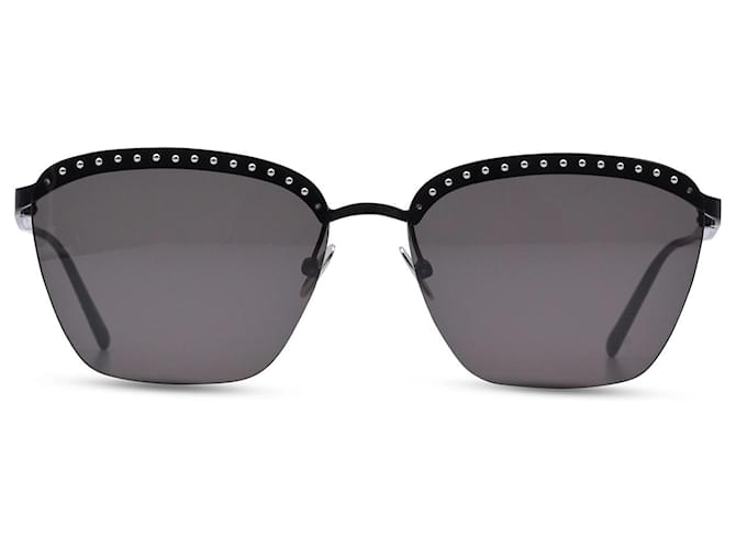 Alaïa Gafas de sol negras rectangulares para mujer Alaia AA0039S-00159 Negro Metal  ref.1252215
