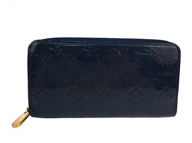 Louis Vuitton Portefeuille zippy Blu navy Pelle verniciata  ref.1252218