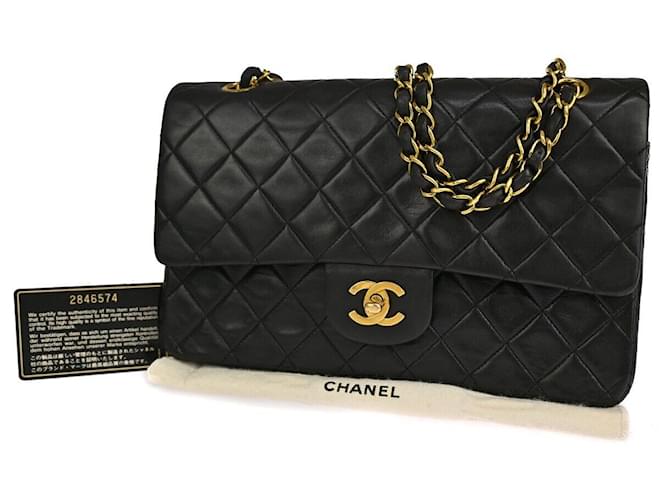 Timeless Chanel Matelassé Black Leather  ref.1252220
