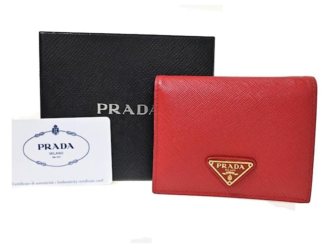 Prada Vitello Red Leather  ref.1252221