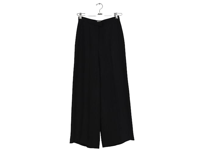 Hermès Pantalon large en soie Noir  ref.1252242