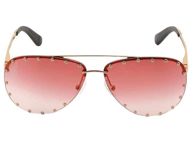 LOUIS VUITTON Sonnenbrille Metall Pink  ref.1252296