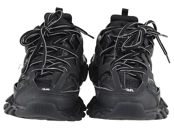 Schwarze synthetische Track-Low-Top-Sneaker von Balenciaga Leder  ref.1252333