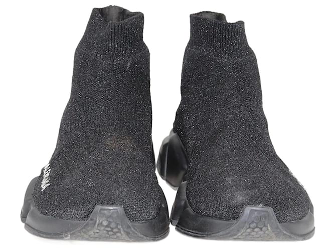 Scarpe da ginnastica Balenciaga nere scintillanti 2.0 Sneaker a calzino Nero Tela  ref.1252336