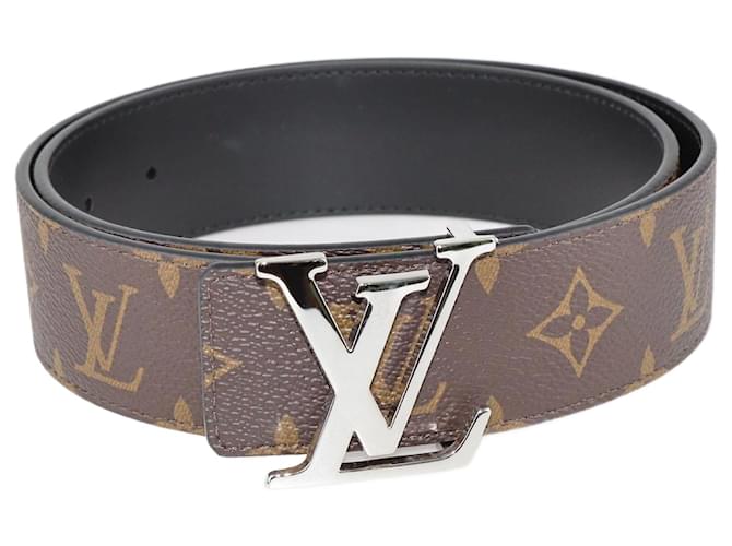 Cinturón reversible con monograma Lv Initiales de Louis Vuitton marrón Castaño Lienzo  ref.1252350