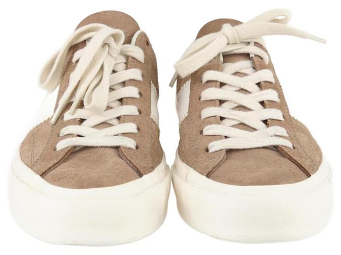 Tom Ford Brun/Baskets Cambridge blanches à lacets Cuir Marron  ref.1252358