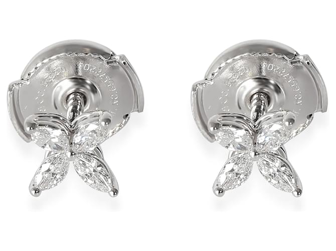 TIFFANY & CO. Mini boucles d'oreilles à tige Tiffany Victoria® en platine 0.19 ctw  ref.1252392