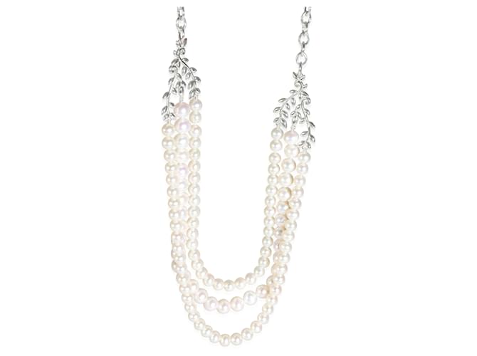 Tiffany & Co TIFFANY Y COMPAÑIA. Collar de perlas de Paloma Picasso en plata de ley  ref.1252404