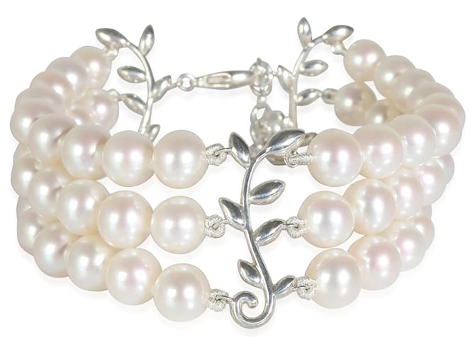Tiffany & Co TIFFANY Y COMPAÑIA. Pulsera de perlas de Paloma Picasso en plata de ley  ref.1252405