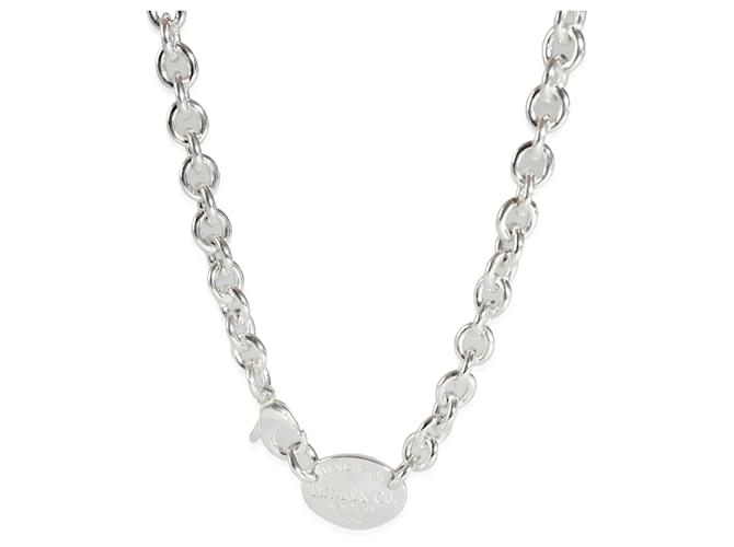 TIFFANY & CO. Return to Tiffany Oval Tag Necklace in Sterling Silver  ref.1252420