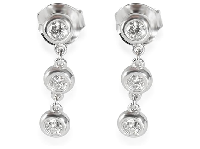 TIFFANY & CO. Elsa Peretti Boucles d'oreilles pendantes diamant By The Yard en argent 0.3 ctw  ref.1252430