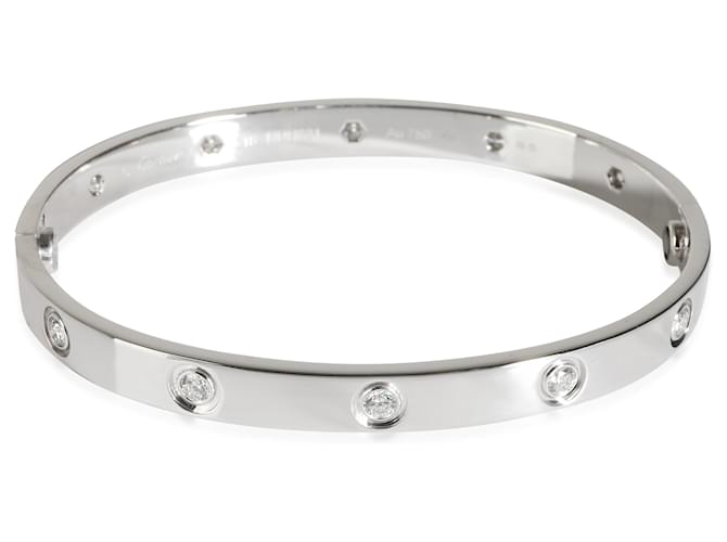 Bracelet love cartier fin, 10 Losanges (OR BLANC)  ref.1252433