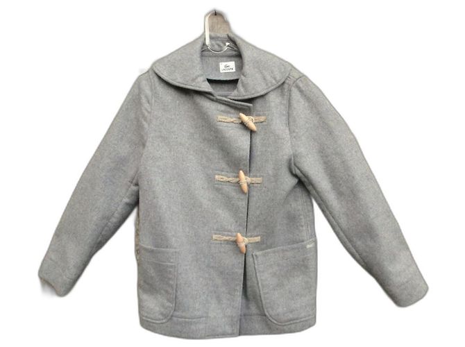 Lacoste pea coat grey wool size 36