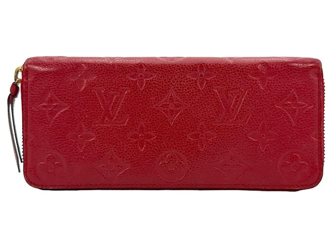 Carteira Louis Vuitton Monogram Empreinte Clemence Vermelha Vermelho Couro  ref.1252481