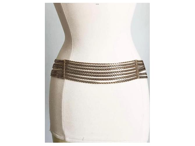 Cinturón Chanel de múltiples cadenas Dorado Acero  ref.1252486