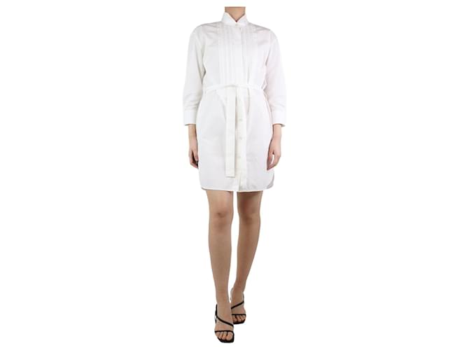 Burberry Robe chemise blanche ceinturée - taille UK 8 Coton  ref.1252610