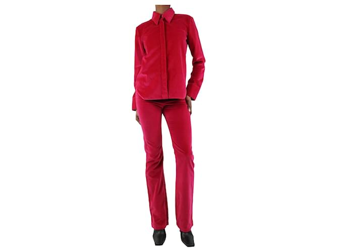 Autre Marque Ensemble chemise et pantalon en velours fuchsia - taille XS Coton Rose  ref.1252611