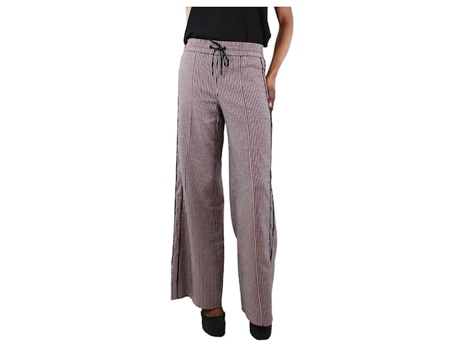 Autre Marque Pink gingham wide-leg trousers - size UK 6 Cotton  ref.1252627