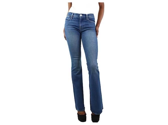 Frame Denim Jeans flare azul de corte alto - tamanho UK 6 Liocel  ref.1252628