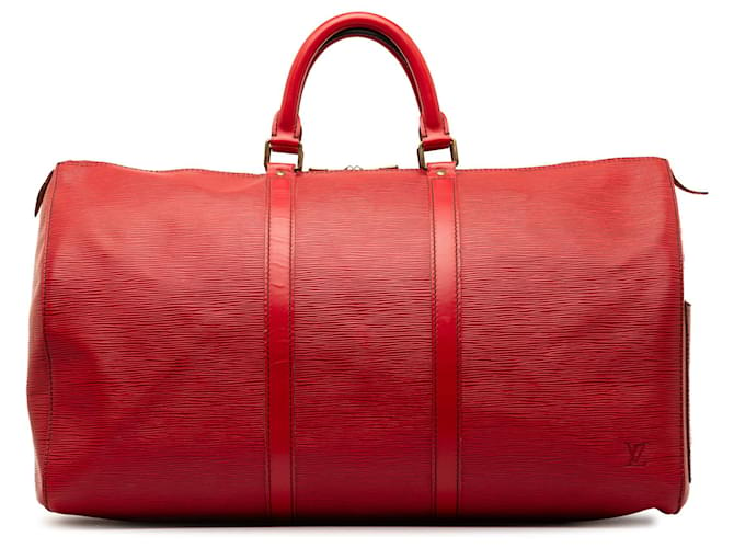 Louis Vuitton Epi vermelho Keepall 50 Couro  ref.1252707