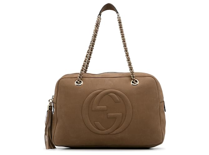 Gucci Brown Soho Chain Shoulder Bag Leather Pony-style calfskin  ref.1252725