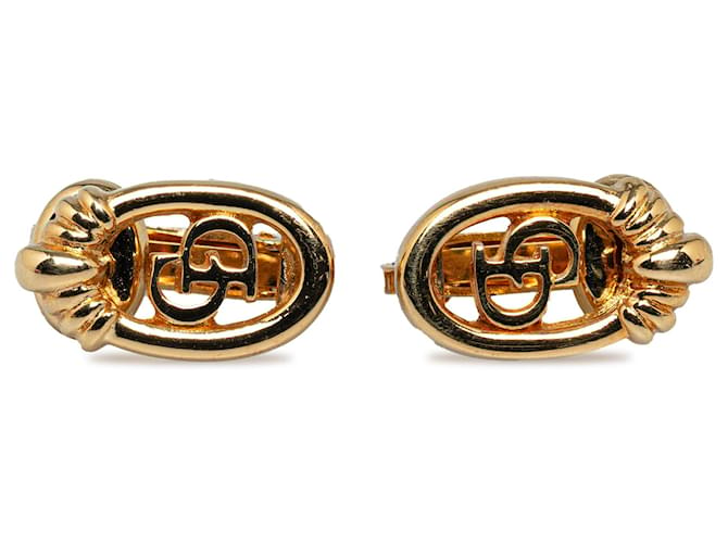 Dior Gold Logo Clip on Earrings Golden Metal Gold-plated  ref.1252733