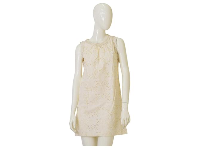 Milly Dresses Cream Cotton  ref.1252772