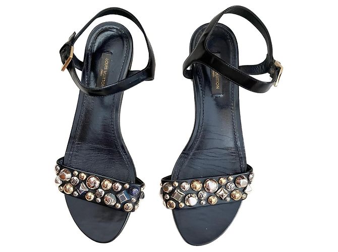 Louis Vuitton Ledersandalen schwarz