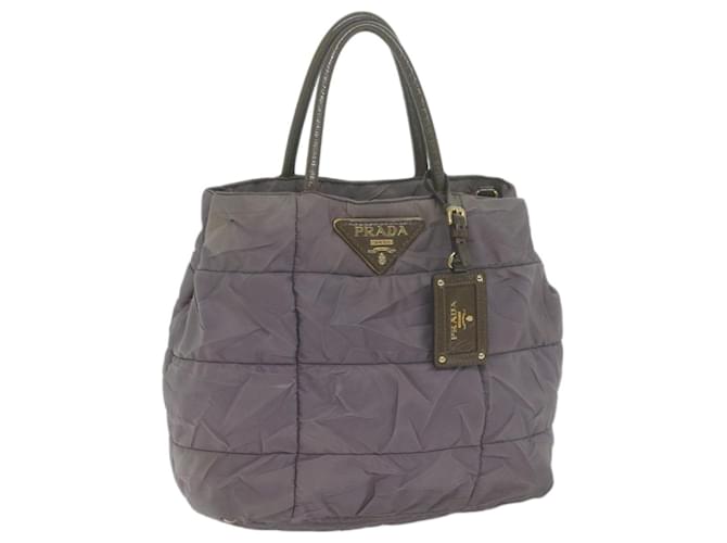 PRADA Hand Bag Nylon Purple Auth 66501  ref.1252831