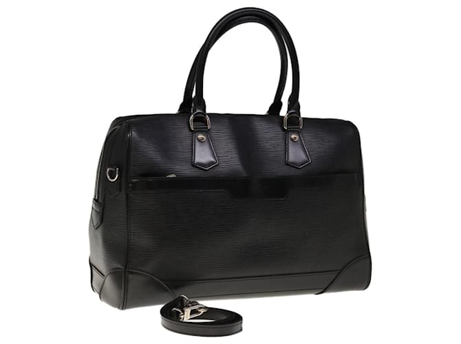 LOUIS VUITTON Epi Sac De Ville Bourget Boston Tasche 2Weg Noir M42392 LV Auth 66098 Schwarz Leder  ref.1252857