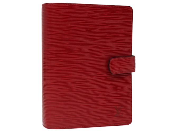 LOUIS VUITTON Epi Agenda MM Day Planner Cover Red R20047 LV Auth 66326 Leather  ref.1252880