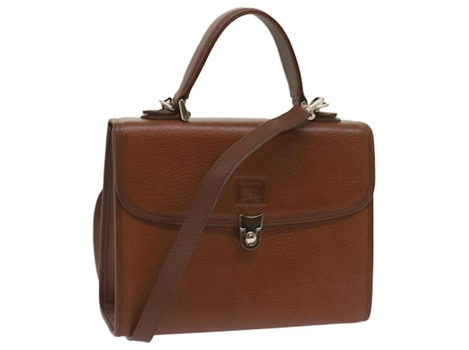 Autre Marque Burberrys Hand Bag Leather 2way Brown Auth ep3329  ref.1252888