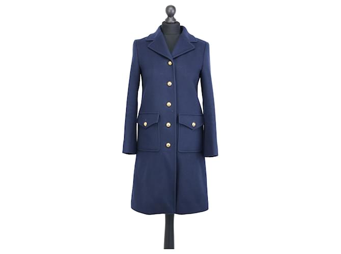 Gucci Coats, Outerwear Navy blue Wood  ref.1252926